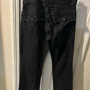 Rock Revival Men's Black Straight Jeans